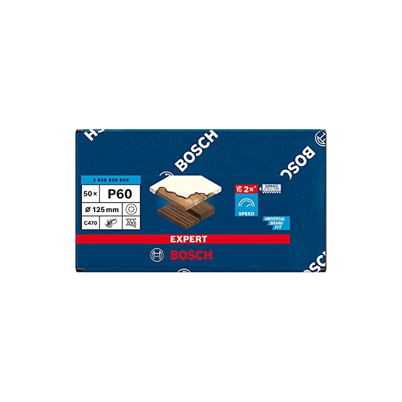 Bosch Professional 50x Expert C470 Sandpaper (Ø 125 mm, Grit
