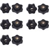 10pcs Star Knob Nut Female Thread Star Knob Plastic Head Star Clamp Nut Female Thread Hand M5 M6 M8 M10 Grip Female Thread Handle Easy Installation for DIY Drill Press Durable (M8)