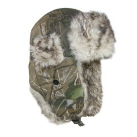CTM Men's Camo Winter Aviator Hat with Ear Flaps, Medium/Large, Camo