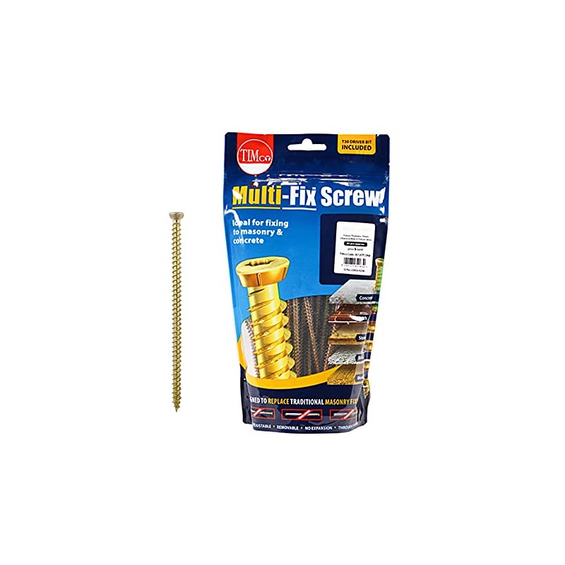 TIMCO Concrete Screws Flat Countersunk Yellow - 7.5 x 50