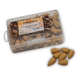 IMAGO Pack of 70 Incense Cones in Various Scents to Choose From, Natural Smoke Cones, for Backflow, Backflow Incense Burner, Fountain (Sandal)