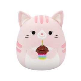 Squishmallows 2025 Original 8-Inch Happy Birthday Squad Plush - Collectible Soft & Squishy Mini Stuffed Animal Toy - Add to Your Squad - Gift for Kids, Girls & Boys (Laura Cat)