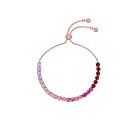 Ted Baker Melrah Icon Crystal Adjustable Tennis Bracelet For Women (Rose Gold Tone/Pink Ombre Crystal)