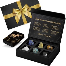 Sagitario - Regalo de cumpleaños para mujeres, piedras natales de cristales de Sagitario, juego de caja de regalo con lazo de cinta de regalo, regalo del zodiaco, regalos de astrología, regalos de cumpleaños para su madre, hermana, amigas