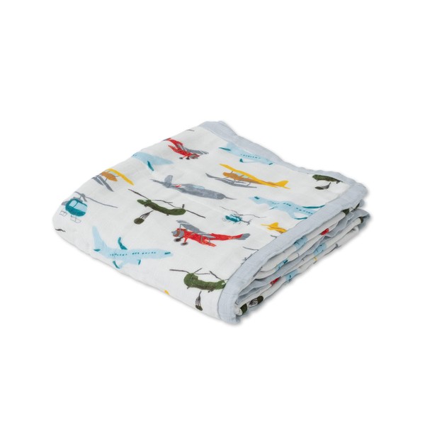 Little Unicorn Air Show Deluxe Muslin Quilt | 100% Rayon Muslin from Bamboo | Super Soft Blanket | Babies and Toddlers | Large 47” x 47” | Machine Washable