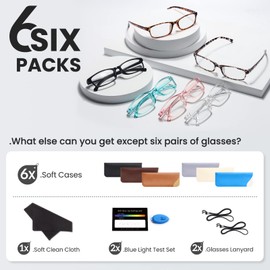 Gaoye 6 Pack Reading Glasses Men/Women, Eyeglasses, Blue Light Readers for Men/Women, Computer Eye Glasses, Cheaters