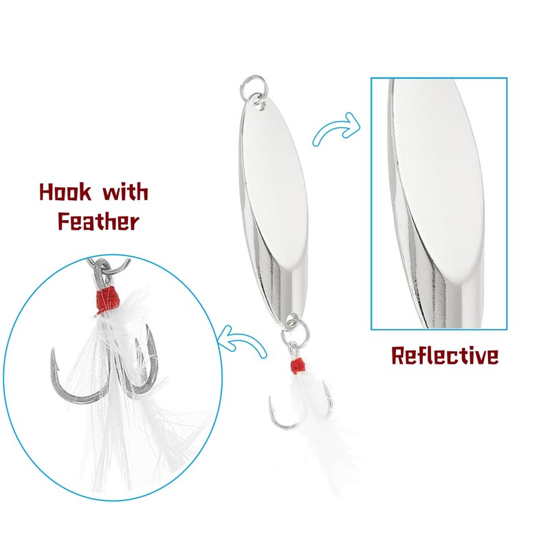 Fishing Spoons Fishing Lures Hard Metal Spinner Baits Reflective Casting