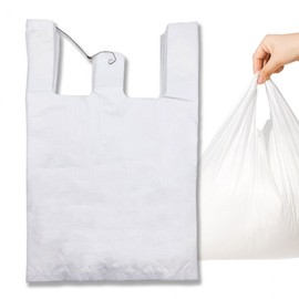 Delivery Milky White Plastic Bags, 100 pcs, 34x52cm Extra Large 20L