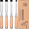 GREBSTK 4 Pcs Wood Chisel Set, CRV Steel Bevel Sharp