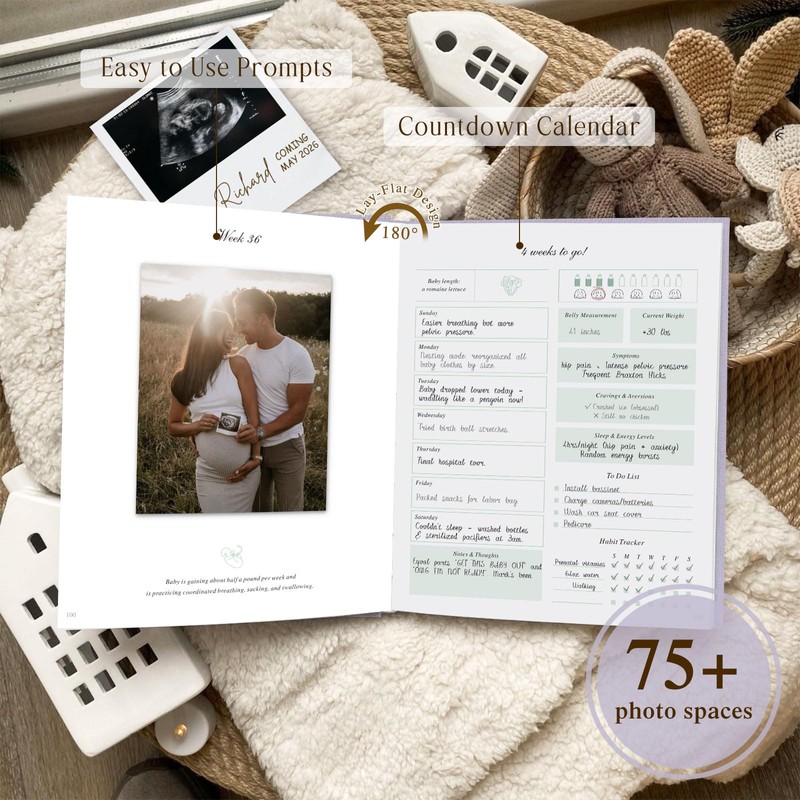 Lanpn My Pregnancy Journal Memory Book for First Time Mom,