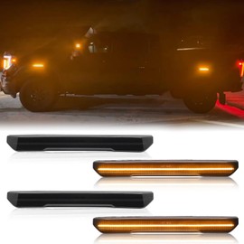 Mynoway 4 PCS LED Side Marker Light Replacement For Sierra 2500HD 3500HD 2020-2025, Front & Rear Side Marker Lamp Assembly Kit Smoked Lens Replace OEM# 84806032, 84185031 Amber LED Side Fender Lamp