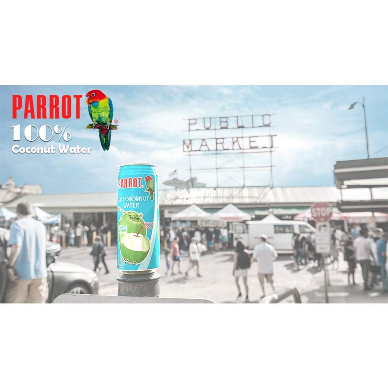 Parrot Brand Coconut Water No Pulp 500ml 16.9 fl. oz.(Pack
