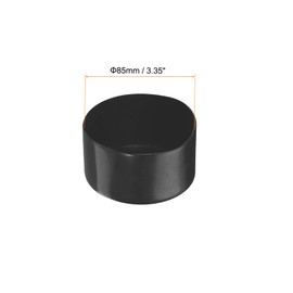 Rebower 2 Pack Screw Thread Protector Cover Rubber End Caps, [for Screw, Bolt, Rod End Cap] - 3 3/8 inch(85mm) Inner Dia/Black