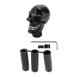 HEROFFIX 8.7cm Skull Shift Knob Universal Gear Shifter Knob Resin Stick Shifter Lever Knob for Automatic and Manual Vehicle with 3 Adapter Black 1 Set