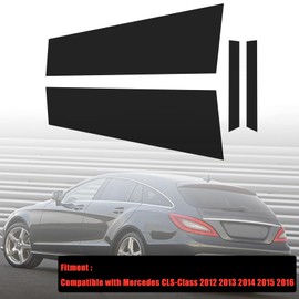 FZJDSD 4PCS Car Door Pillar Posts Trim Black Glossy Compatible with Mercedes CLS-Class 2012-2016 Window Molding Strong Toughness PC Material
