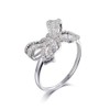 925 Sterling Silver Shiny Butterfly Ring Bow-Knot Cubic Zirconia Rings