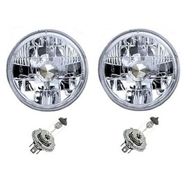 OCTANE LIGHTING 7" H6024 Halogen H4 Headlight Headlamp Bulbs Diamond Crystal Clear 60/55W Pair
