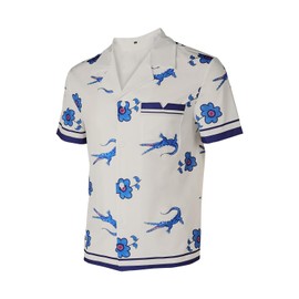 IOONCHI Lochlan Ratliff Shirt Mens White Lotus Cosplay Costume Crocodile Printed Beach Hawaiian Shirts