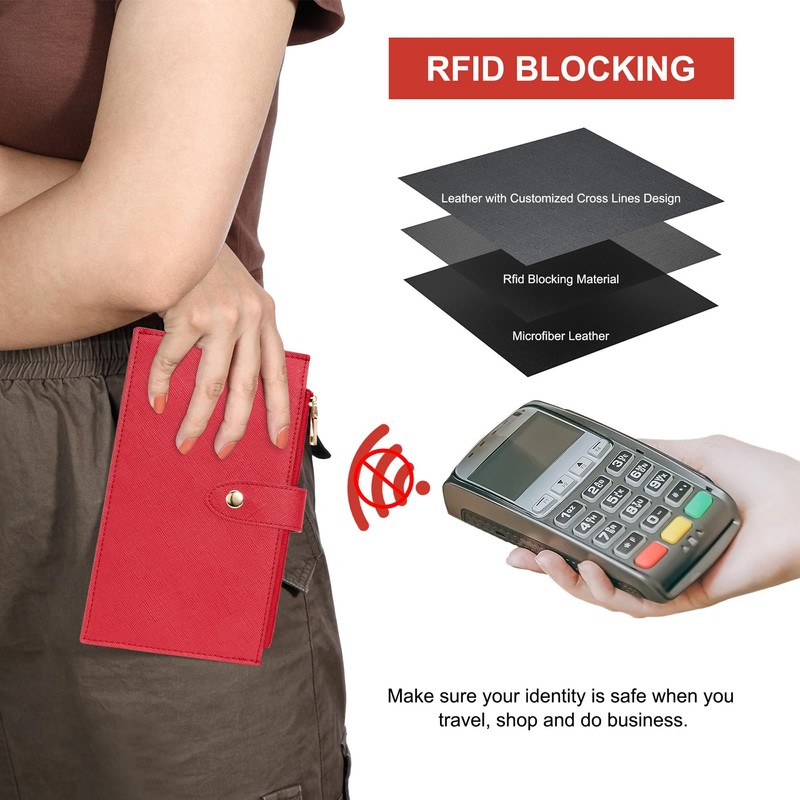 Travelambo RFID Wallet Women Large Size Bifold Multi Card Wallet