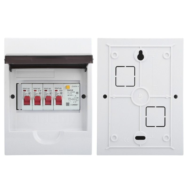 3 Way Fuse Box for 63A 30mA RCD+3MCB(6A+16A+32A) Power Supply