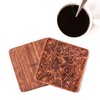 Cambridge Map Coaster, Set of 4, Sapele Wooden Coaster with