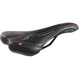 CUCUBA Montegrappa Saddle with Hole Anti-Prostate for Road Bikes, Trekking, Cross and MTB Made of Synthetic Leather, Model Maxx Liberty Black