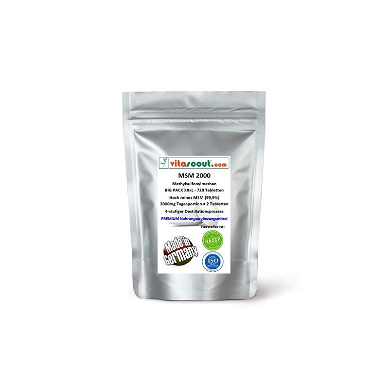 MSM - Methylsulfonylmethane - 720 Tablets - 2000 mg Daily