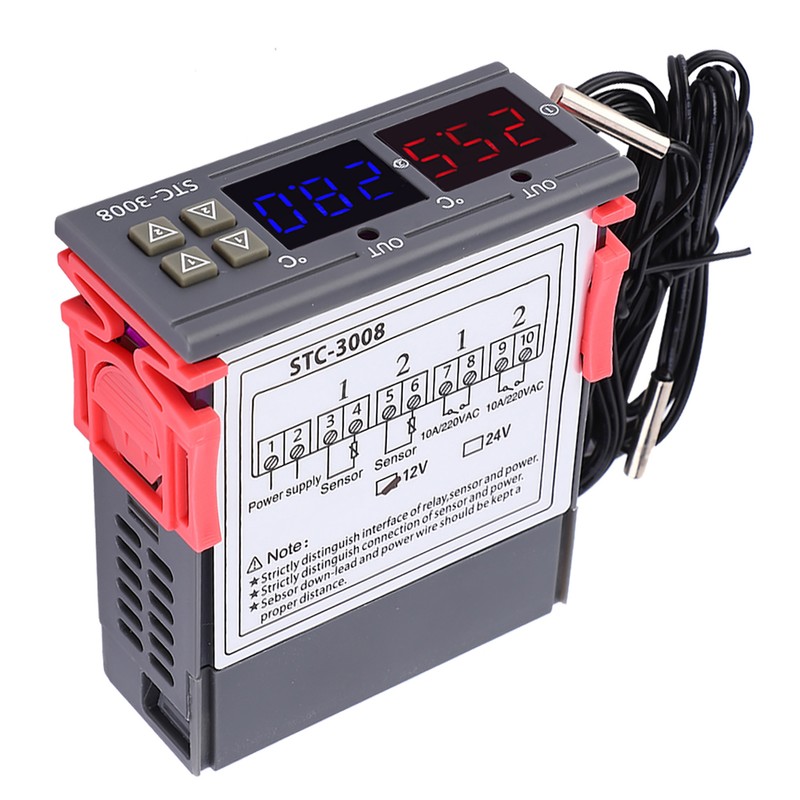 Digital Intelligent Thermostat Adjustable Temperature Controller Switch with Dual NTC