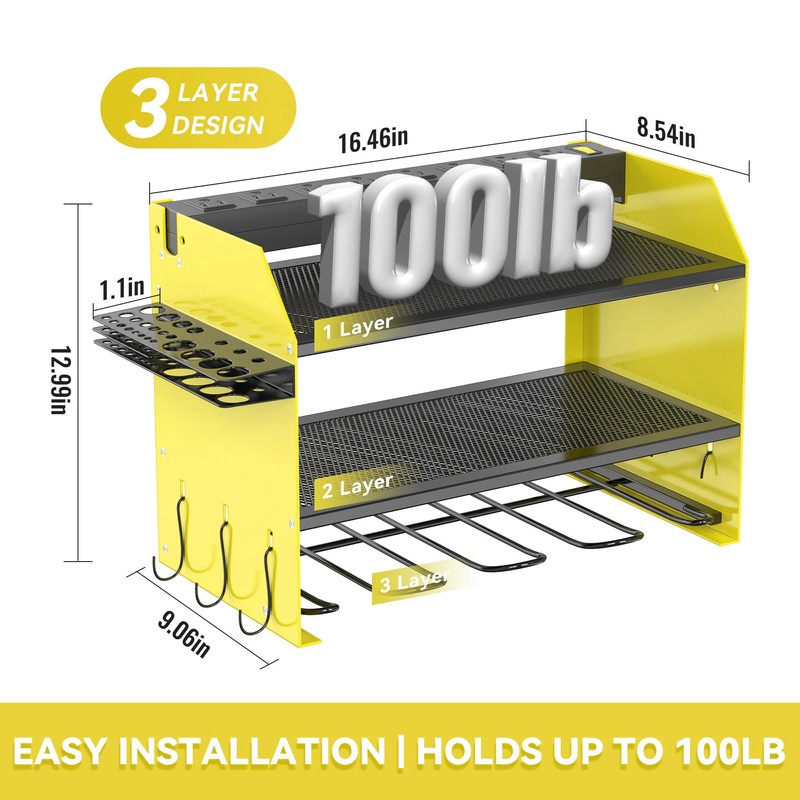 MAVIKS Heavy Duty Drill Holder & Power Tool Organizer Wall