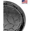 PACTOGO 18" Round Black Plastic Cater Trays with Clear Dome