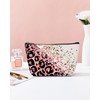 TPZORJX 1 Stück Kosmetiktasche mit Leopardenmuster- großes Fassungsvermögen, Canvas-Make-up-Taschen, Damen-Handtaschen,