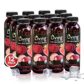 O2 Living Red Radiance Organic Juice Drink - 12oz, 12 Pack - Cold-Pressed Juice Drink, No Added Sugars or Water, Natural Sweetness from Fruits, Packed with Nutrients and Vitamins, Refreshing, Non-GMO