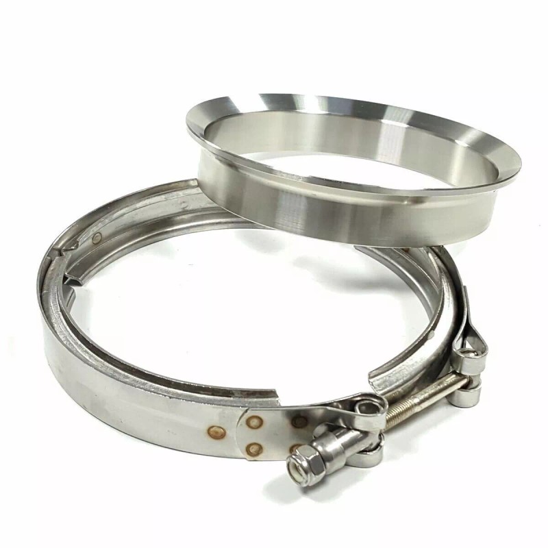 JDMPARTSHOP 5" Exhaust V-Band Flange+Clamp for Borg Warner S400 S475