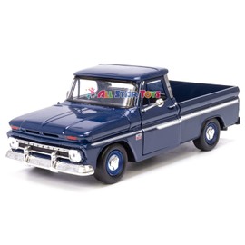 1966 Chevy C10 Fleetside Pickup Truck, Dark Blue - Motormax 73355 - 1/24 Scale Diecast Model Toy Car, unisex-children