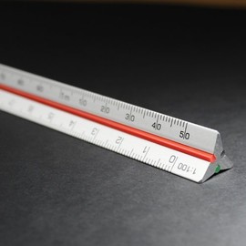 Pocket Size 20cm Metal Aluminium Triangular Scale Ruler 1:10 1:20 1:25 1:50 1:100 1:125