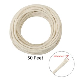 50 Feet Roll 1/4" Round Cotton Wicks Burner Replacement Kerosene for Oil Lamp Lampberger Lamp Dietz Oil Lantern