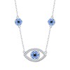 HOOHWE Evil Eye Necklace for Women 925 Sterling Silver Adjustable Pendant Necklaces Evil Eye Jewelry for Women Lucky Protection Jewelry
