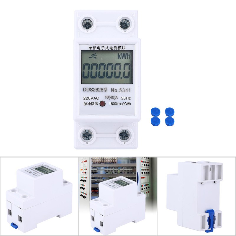 DDS2626 2P Single Phase Electronic Energy Meter LCD Display Din