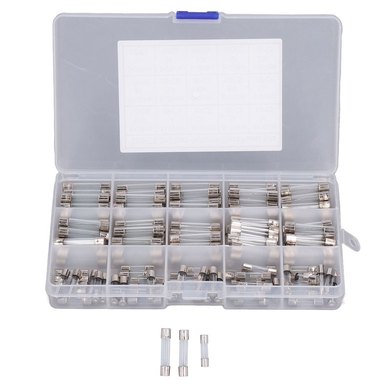 150Pcs Glass Fuses Alloy Tube Fuse Assorted Kit for Household