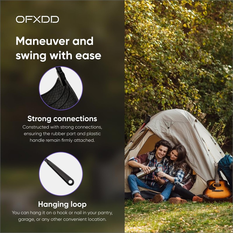 OFXDD Rubber Fly Swatter, Long Fly Swatter Pack, Fly Swatter