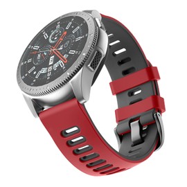 OVERSTEP Compatible with Vivoactive 4 Watch Band, 22mm Quick Release Strap for Garmin Vivoactive 4 Music/Forerunner 255/ Forerunner 255 Music/Venu Smartwatch, Red Black