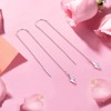 S925 Sterling Silver Lightning Bolt Threader Drop Earrings for Women