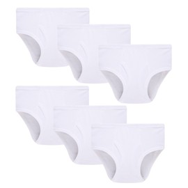 Winging Day Boys' Cotton 6-Pack All White Briefs Underwear Size 5T