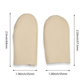 4 Pairs Leather Finger Protector Needle Felting Knitting Finger Thimble Guards Tools, Fingers Thumb Protector for Knitting Sewing Quilting Pin Needles Craft Accessories DIY Sewing Tools