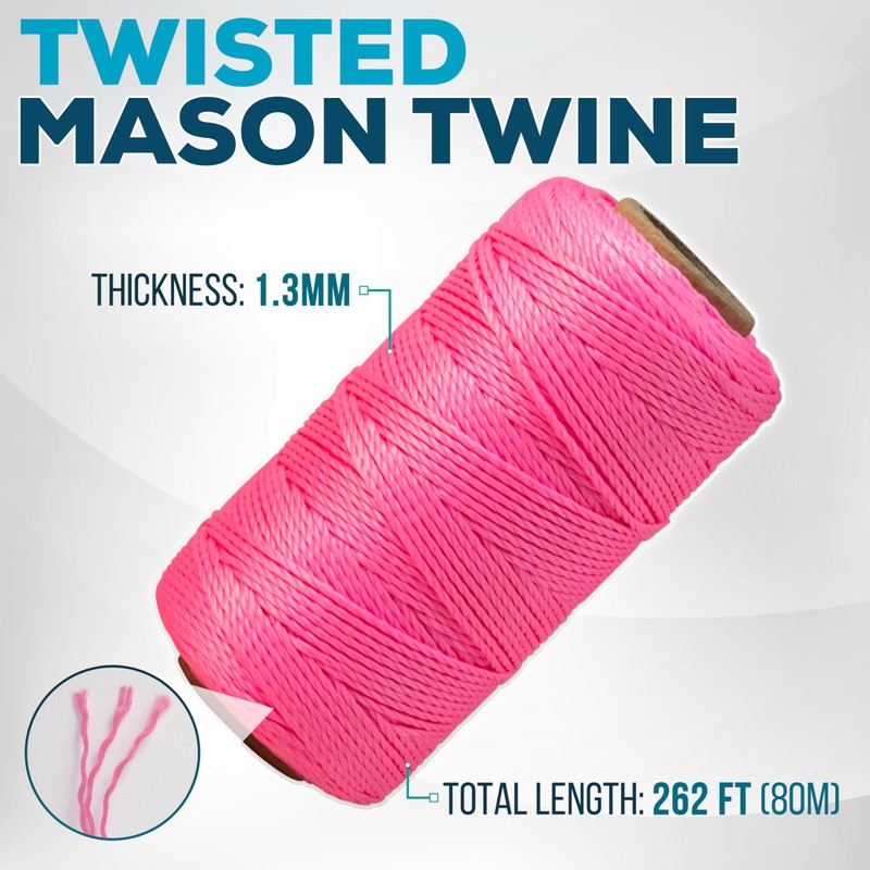 Mason String Line for Straight, Level Lines in Construction, Gardening