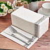 LEKOCH Pack of 100 Disposable Napkins, White with Grey Design,