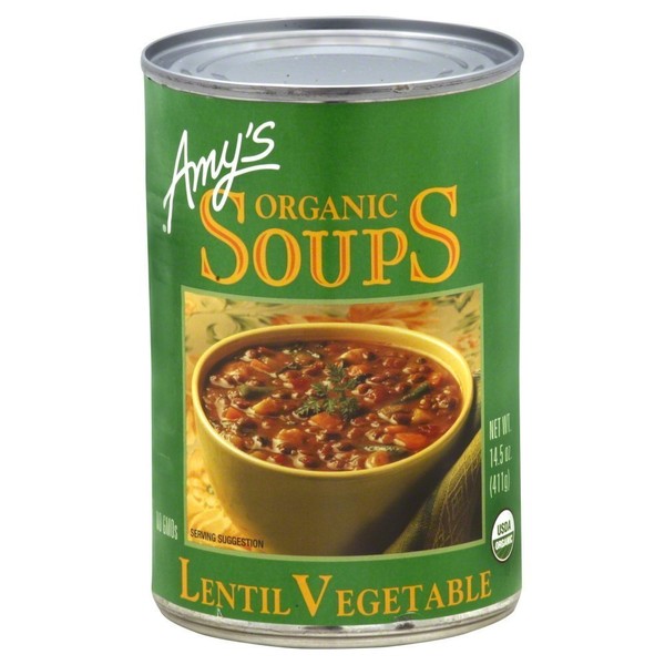 Amy's Organic Lentil Vegetable Soup, 14.5-ounce Cans [Pack of 6]