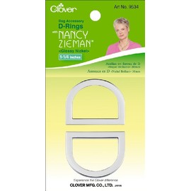 Nancy Zieman Bag Hardware Options D-Rings 1-1/4-Inch, 30mm Glossy Nickel, 2-Per Package