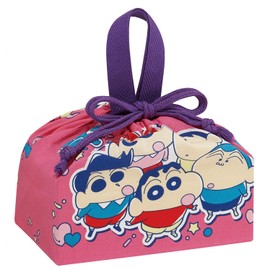 Skater 693342/Crayon Shin-Chan 25 25 Cute Lunch Drawstring Lunch Bag for Kids Made in Japan 2025 Boys Girls Character Cute Nursery Kindergarten Entry School