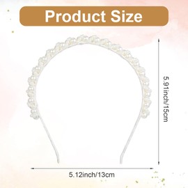 4PCS Headbands for Women & Girls - White Headband, Pearl Non-Slip Wide Padded Headband - Vintage & Cute Headbands Hair Band Face Wash Pearl Hair Accessories Gifts (4 Style)